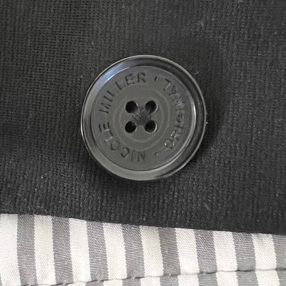 Original Nicole Miller Womens Blazer Jacket Size L Black Cotten Polyester EUC! - Picture 14 of 15